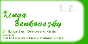 kinga benkovszky business card